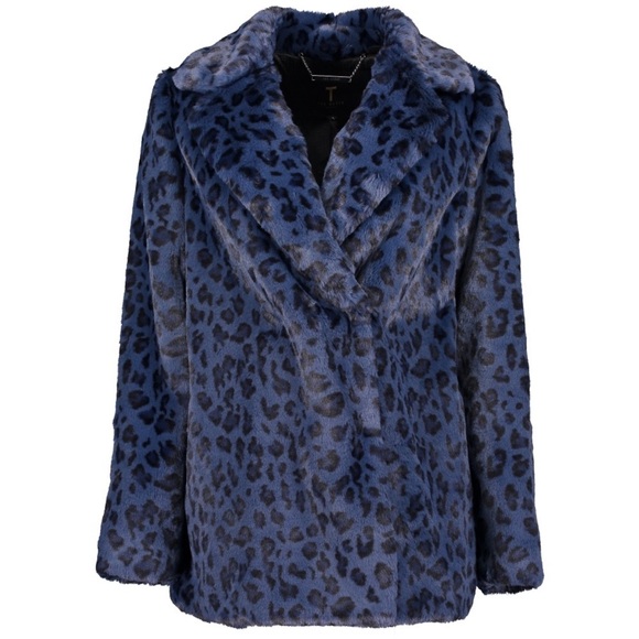 Ted Baker Zenaida Faux Fur Blue Coat - Picture 6 of 7